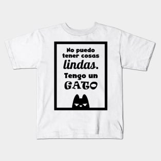 Fun cat sign - Spanish Kids T-Shirt